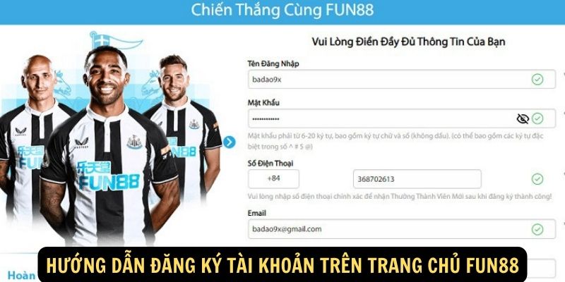 Trang chủ FUN88: Sân Chơi Uy Tín Hàng Đầu Cho Bet Thủ 3 Hướng dẫn đăng ký tài khoản trên trang chủ FUN88